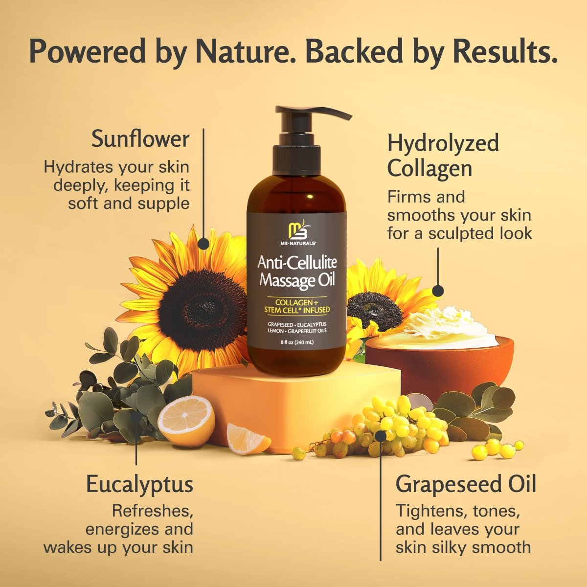 Anti-Cellulite Massage Oil, Grapefruit & Lemon, 8o
